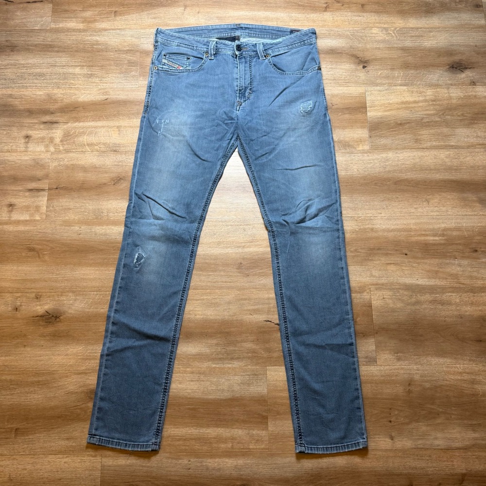 Diesel Thavar-NE JoggJeans Mens 32x32 Blue Slim Fit Distressed Denim Sweatpants